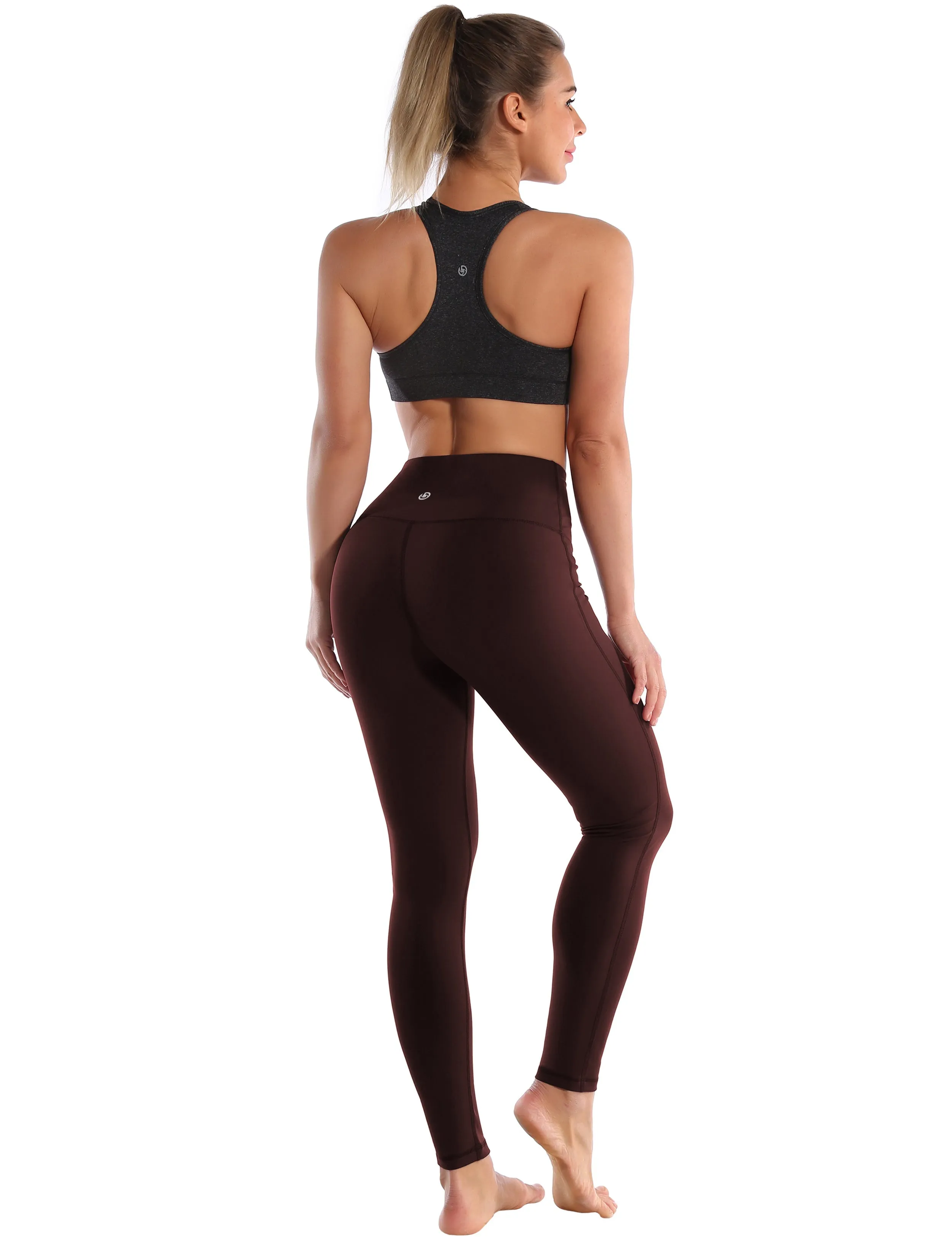 High Waist Side Line Gym Pants mahoganymaroon_Gym