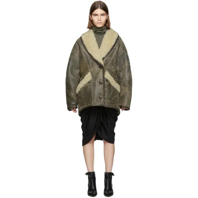 Isabel Marant Brown Shearling Audrina Coat