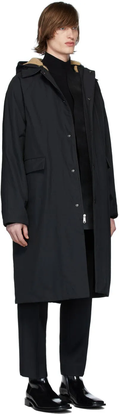 KASSL Editions Black Canvas Sheepskin Patchwork Coat