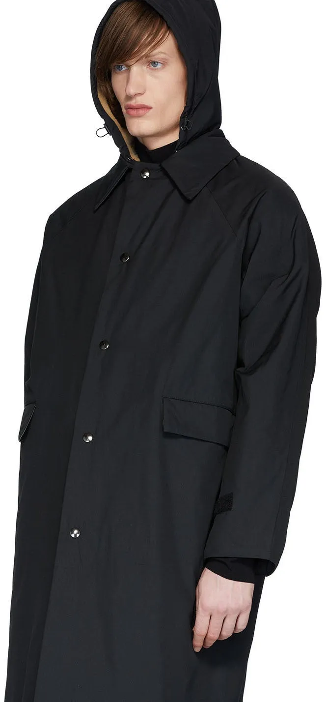 KASSL Editions Black Canvas Sheepskin Patchwork Coat