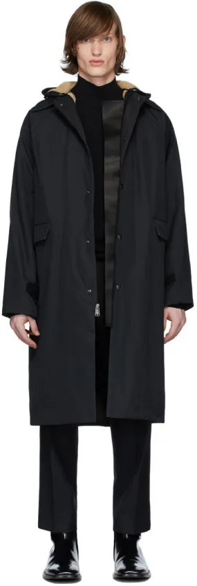 KASSL Editions Black Canvas Sheepskin Patchwork Coat