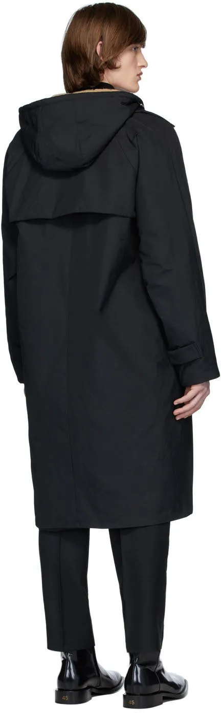 KASSL Editions Black Canvas Sheepskin Patchwork Coat