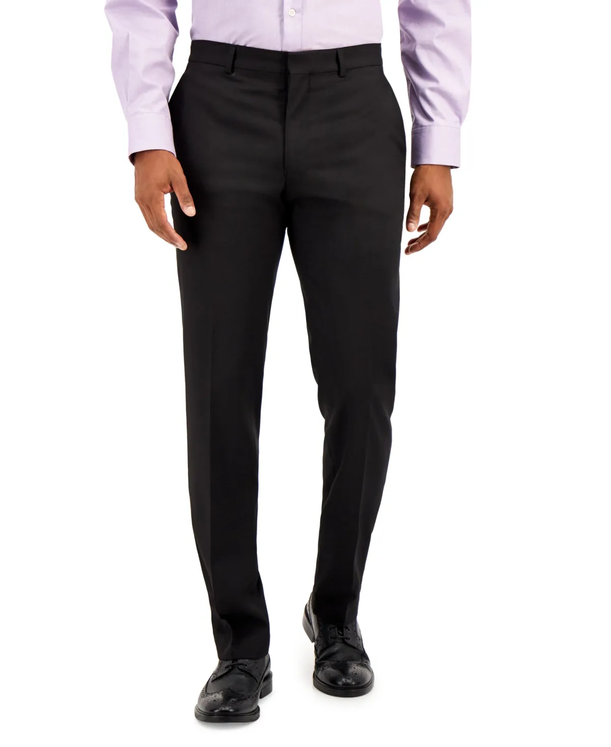 Kenneth Cole Reaction Mens Slim fit Dress Pants 36 / 32 Black Solid Stretch