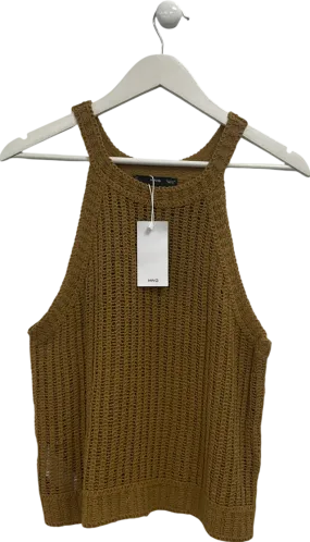 MANGO Yellow Knitted Vest Top UK XL