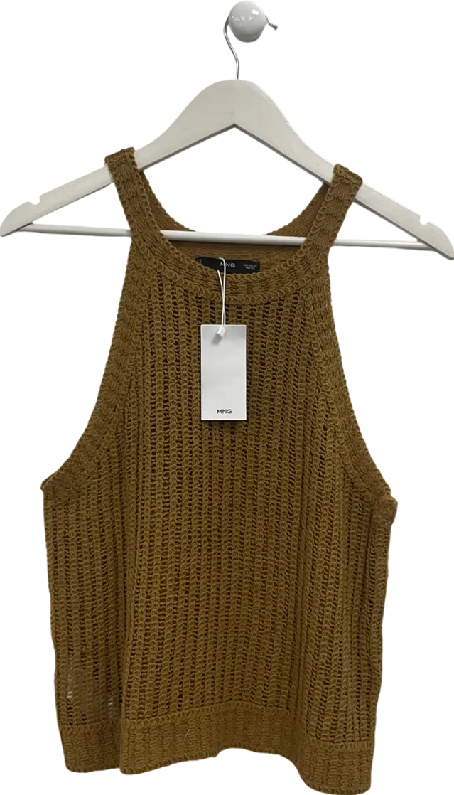 MANGO Yellow Knitted Vest Top UK XL