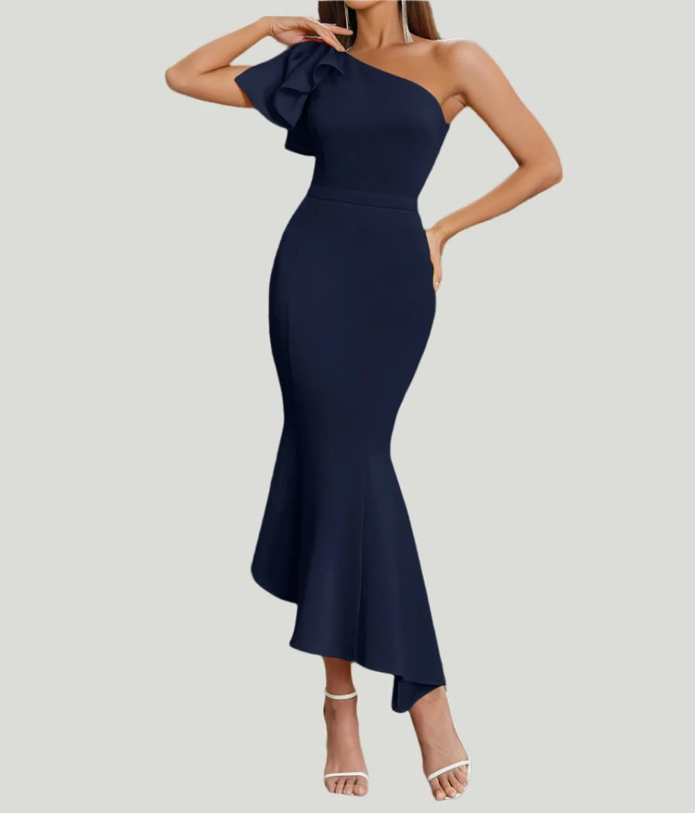 MAYA One Shoulder Asymmetric Bodycon Dress