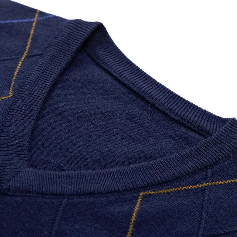 Men's Knitted Vest with Geometric Design