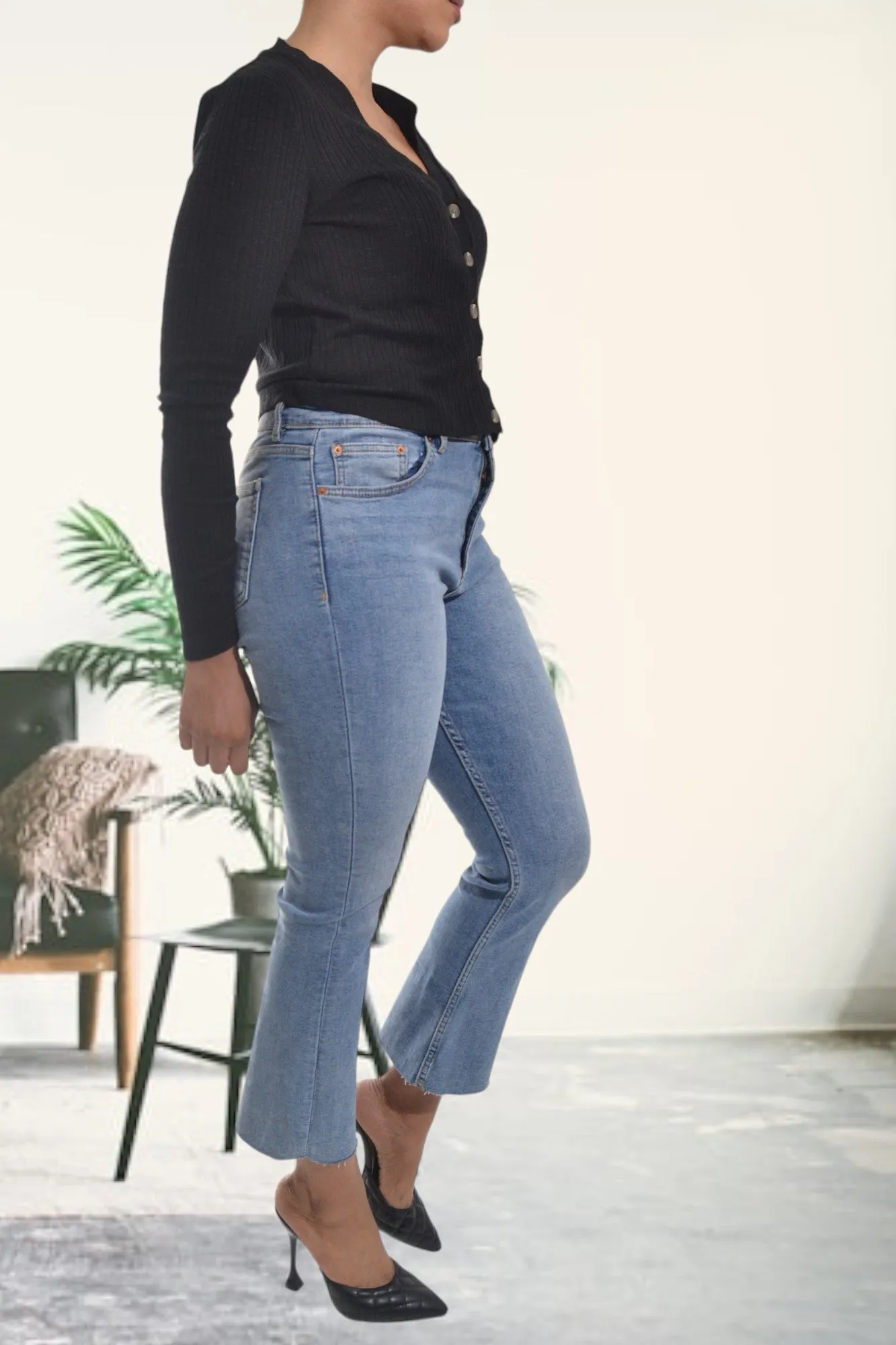 Mid Blue High Waist Jeans