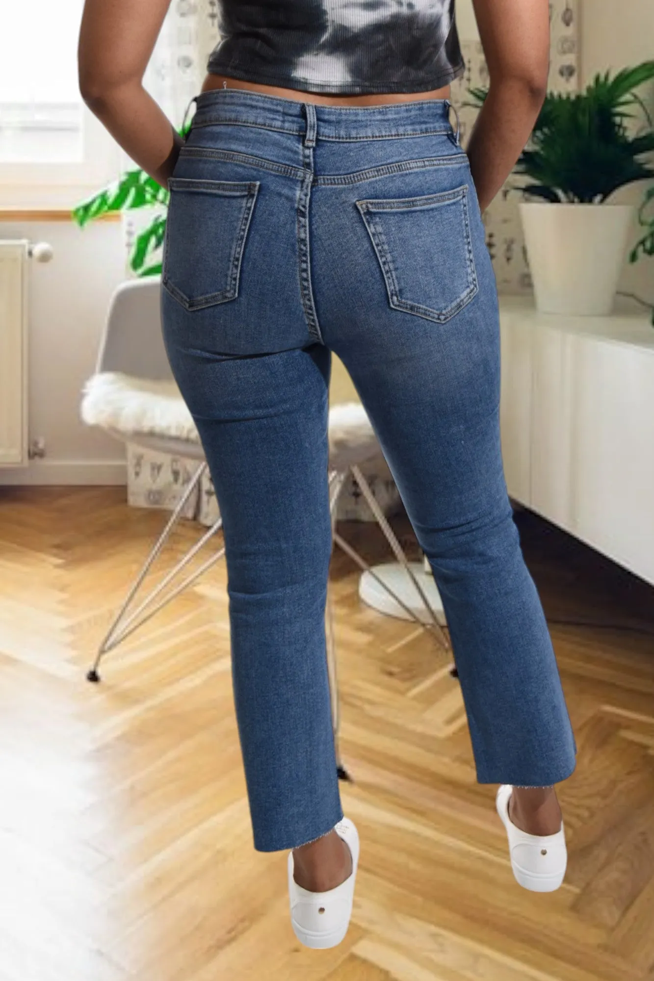 Mid Blue High Waist Jeans