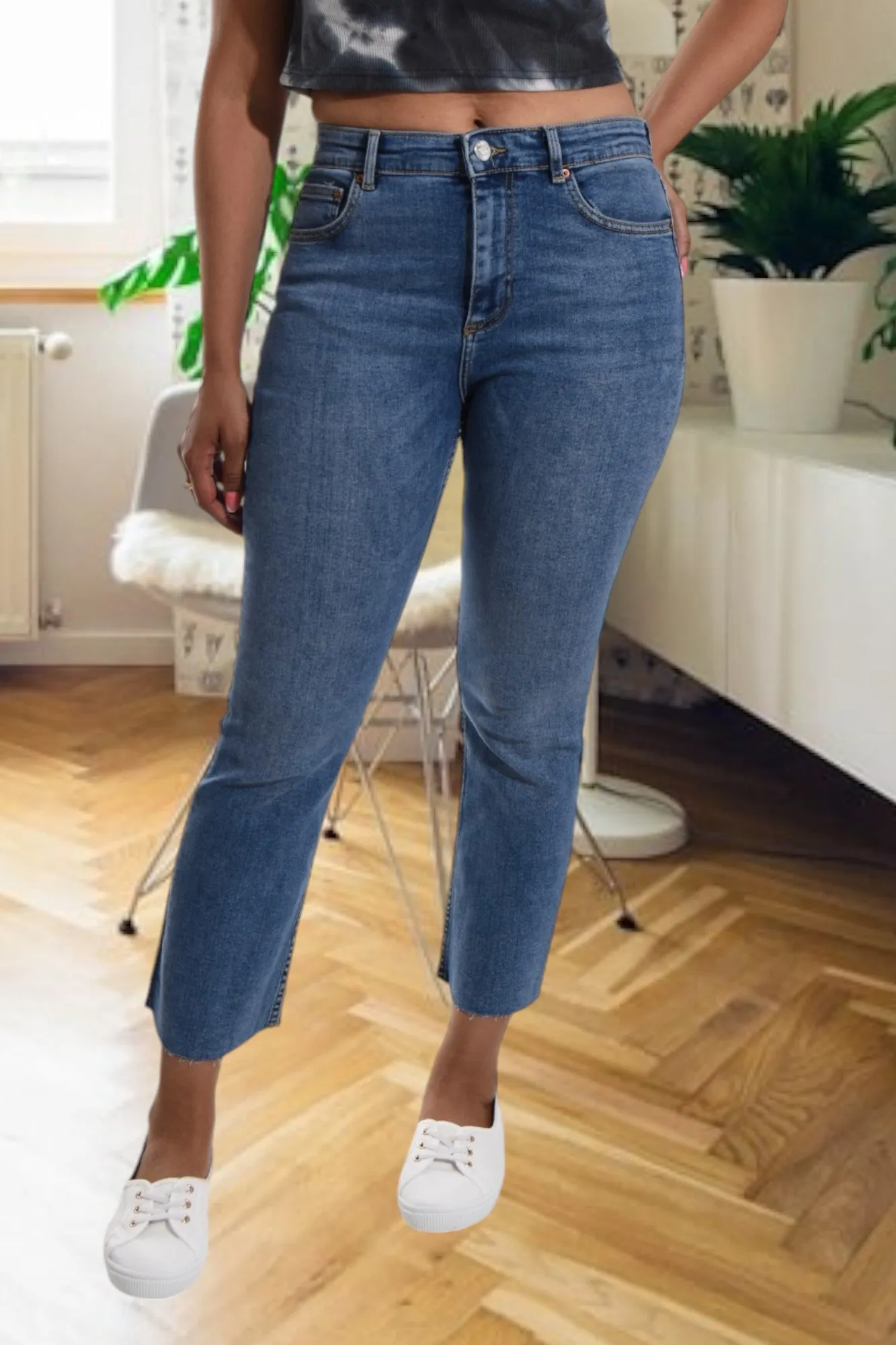 Mid Blue High Waist Jeans