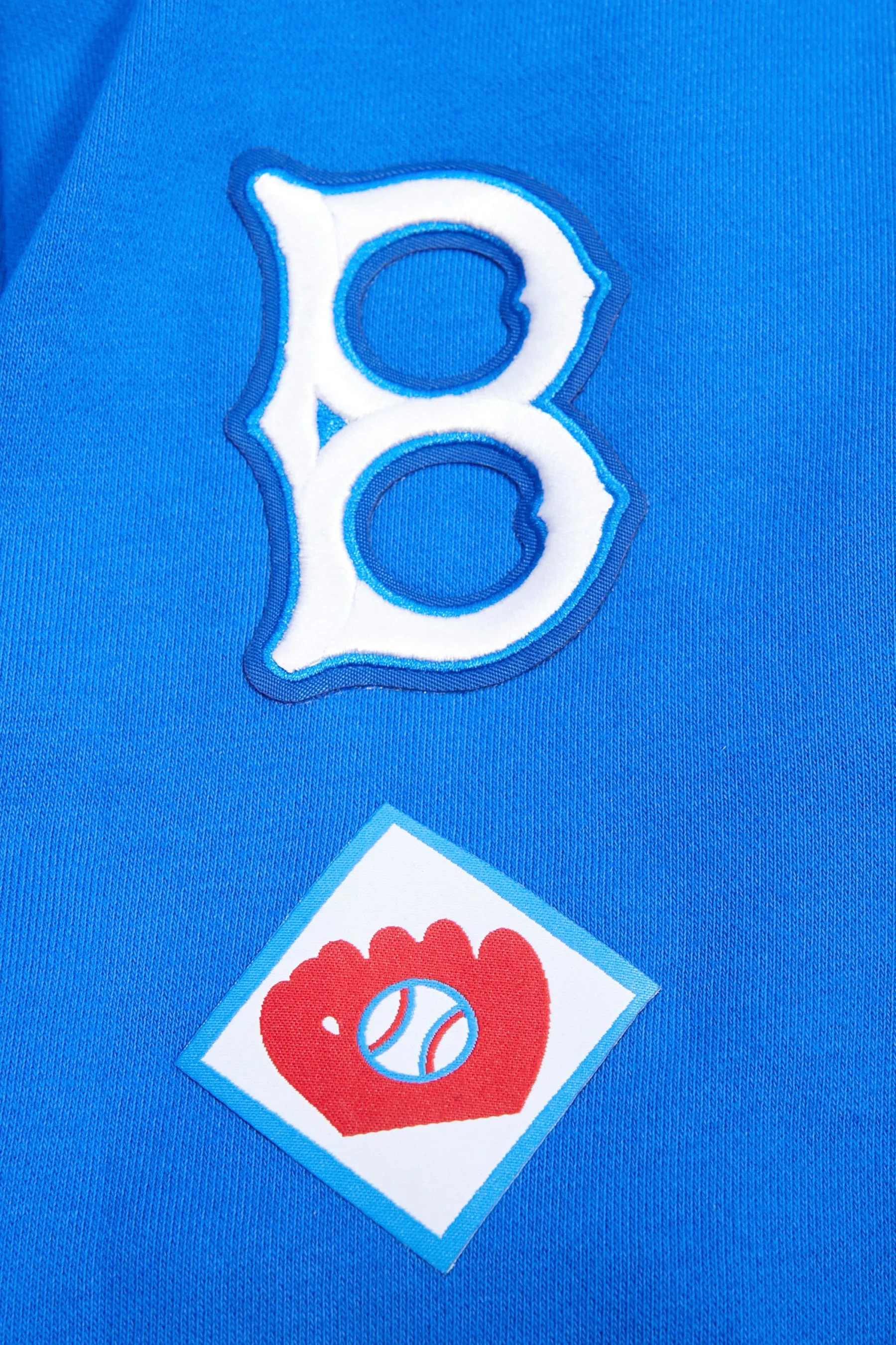 MLB BROOKLYN DODGERS RETRO CLASSIC WOMEN'S CROPPED PO HOODIE (ROYAL BLUE)