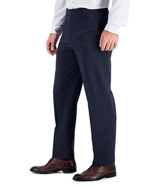 Nautica Men's Bi-Stretch Suit Dress Pants 43 x 32 Blue Tick PANTS ONLY