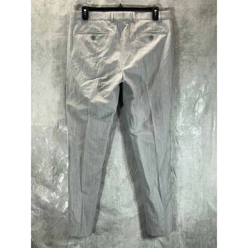 ORIGINAL PENGUIN Men's Light Grey Sharkskin Flat Front Dress Pants SZ 38