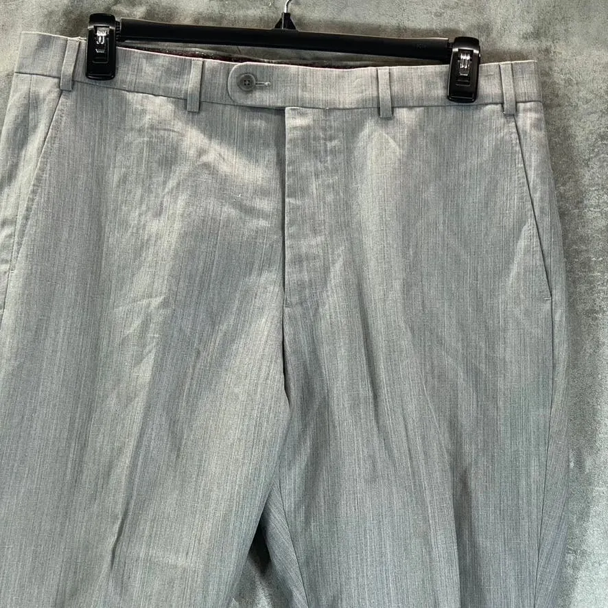 ORIGINAL PENGUIN Men's Light Grey Sharkskin Flat Front Dress Pants SZ 38
