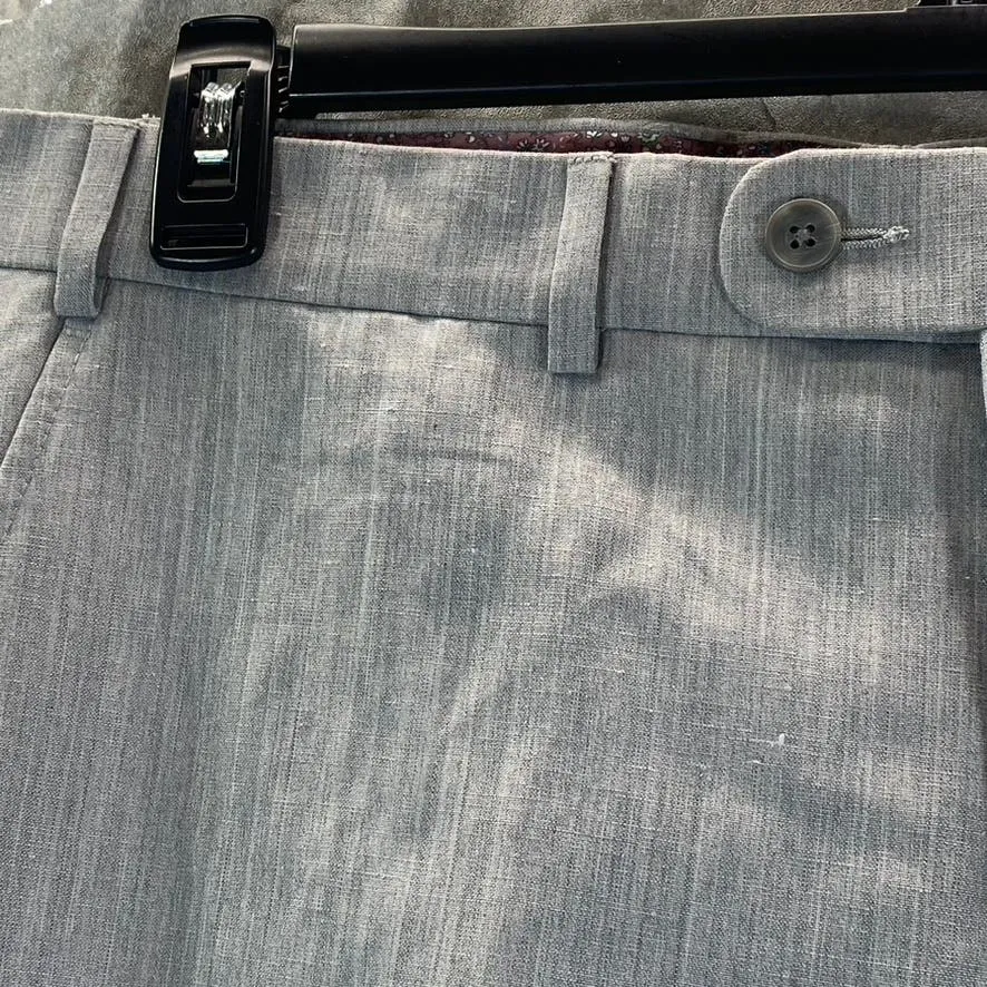 ORIGINAL PENGUIN Men's Light Grey Sharkskin Flat Front Dress Pants SZ 38