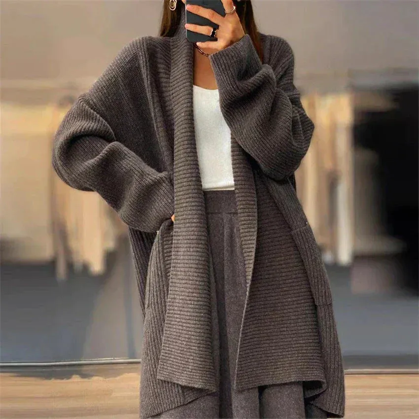 Oversized Geribd Gebreid Vest