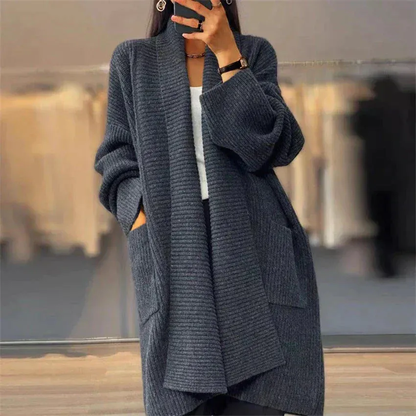 Oversized Geribd Gebreid Vest