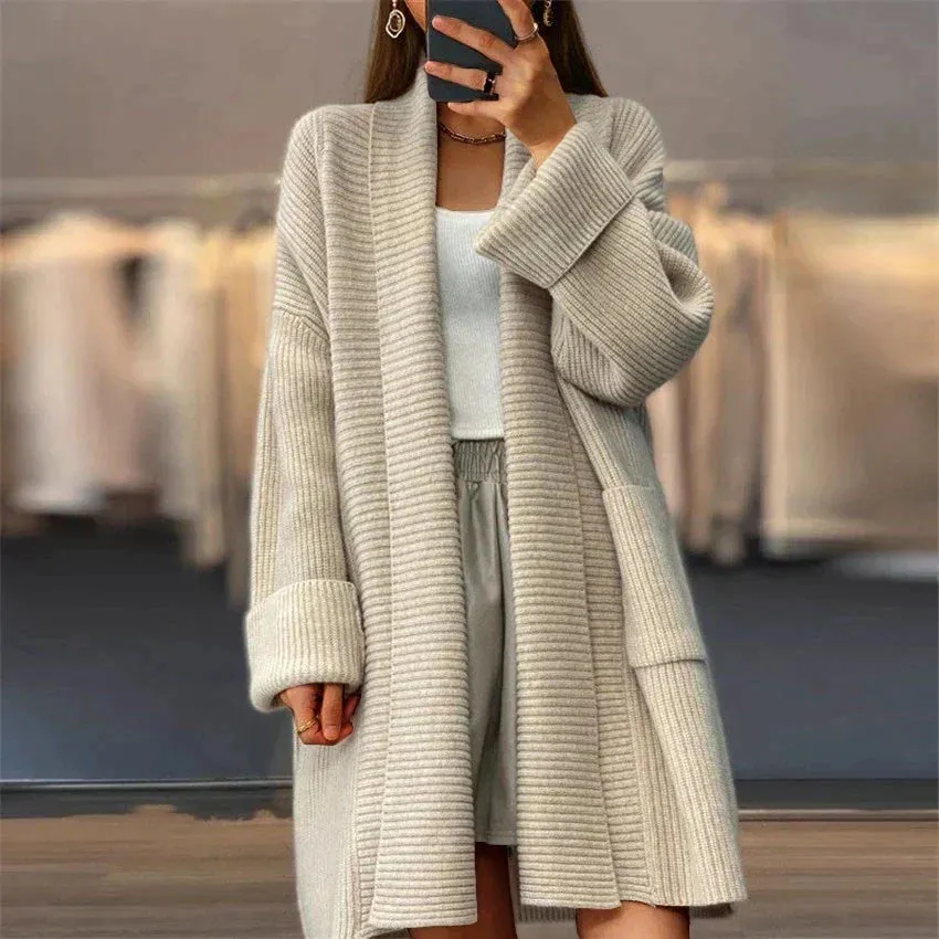 Oversized Geribd Gebreid Vest