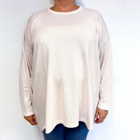 Pale Pink Slouchy Cashmere Crew Neck Jumper XXXL
