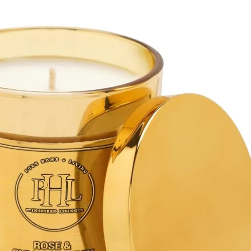 Pure Home   Living Gold Rose and Summer Berry Jar Candle