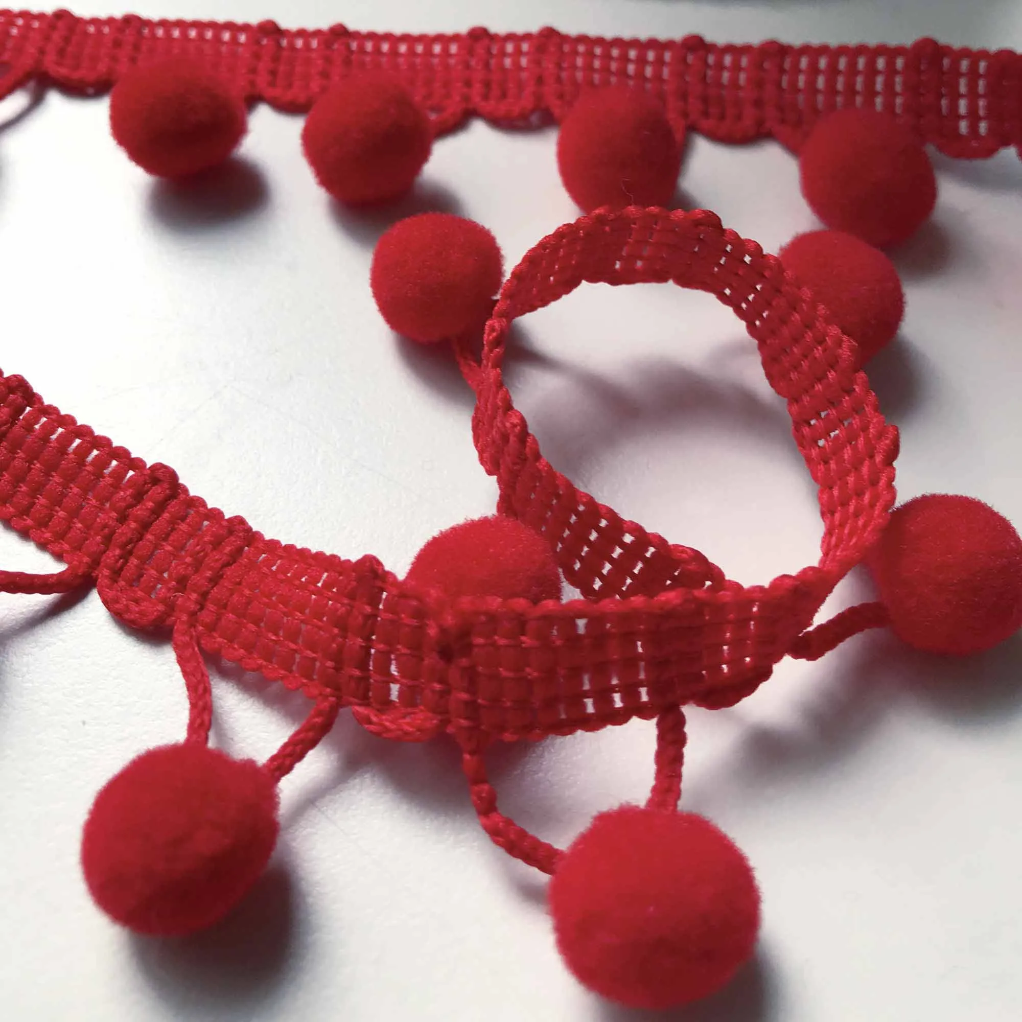 Red High Quality Decorative Ball Trim by the yard