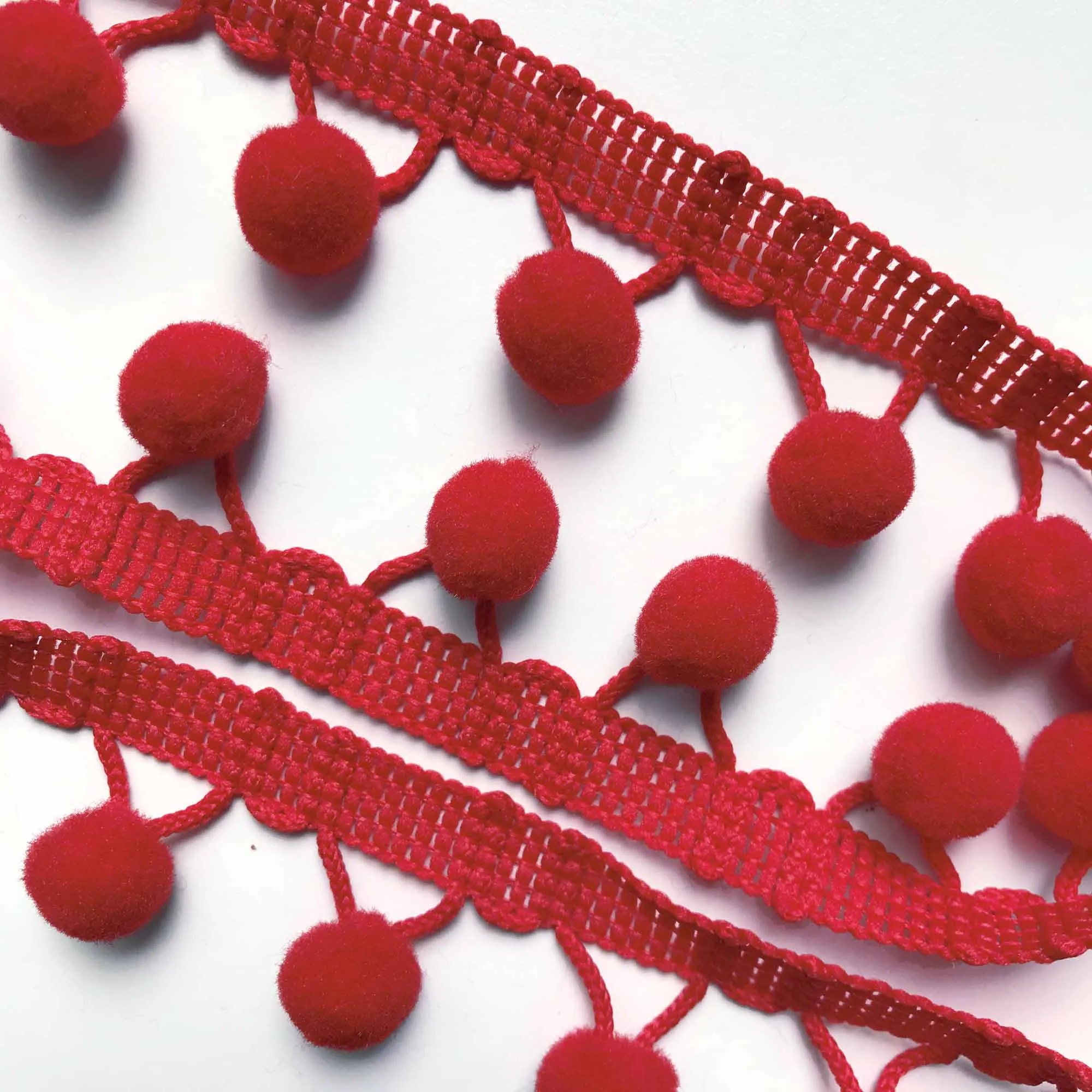 Red High Quality Decorative Ball Trim by the yard