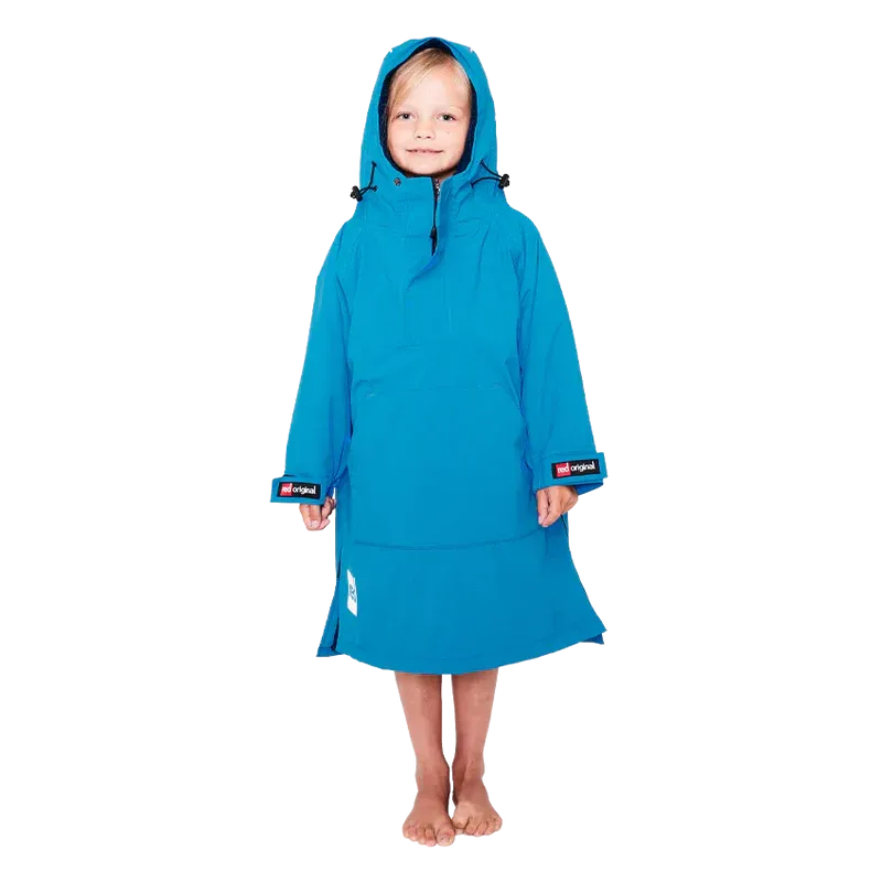 Red Original Change Kids Poncho Half-Zip Long Sleeve - Marine