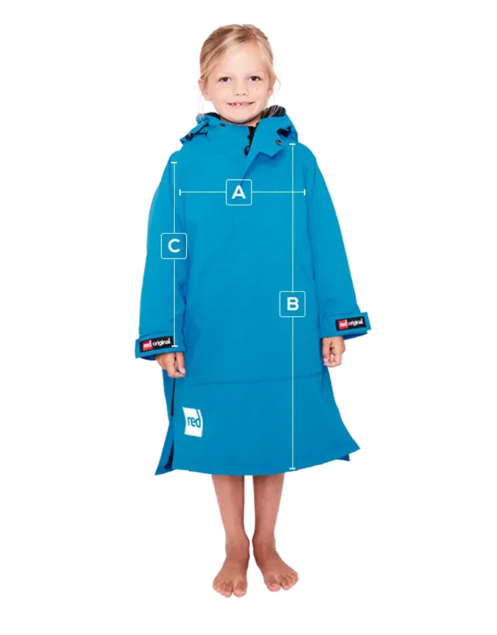 Red Original Change Kids Poncho Half-Zip Long Sleeve - Marine