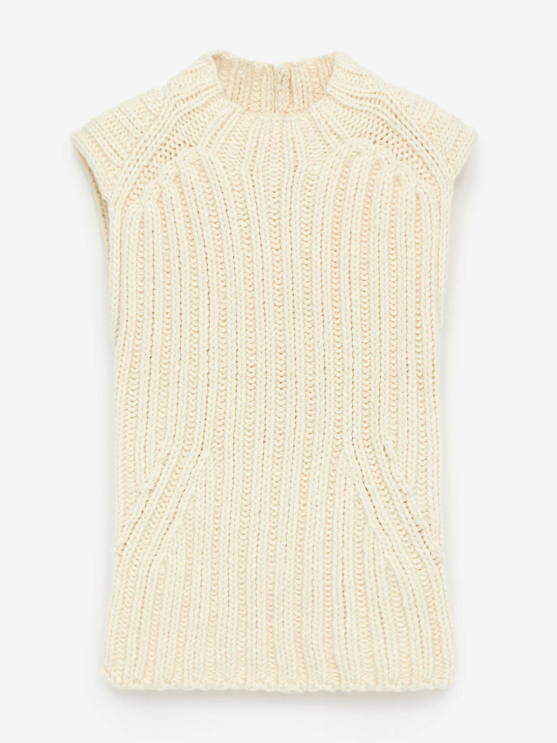 Rib-knitted vest