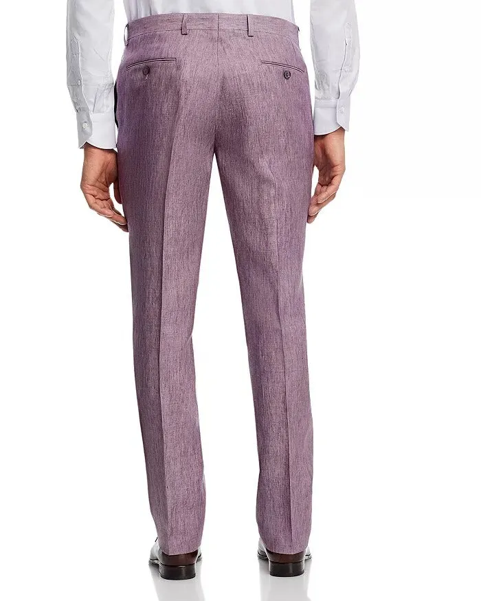 Robert Graham Mens Delave Slim Fit Linen Suit Dress Pants Size 36 Purple