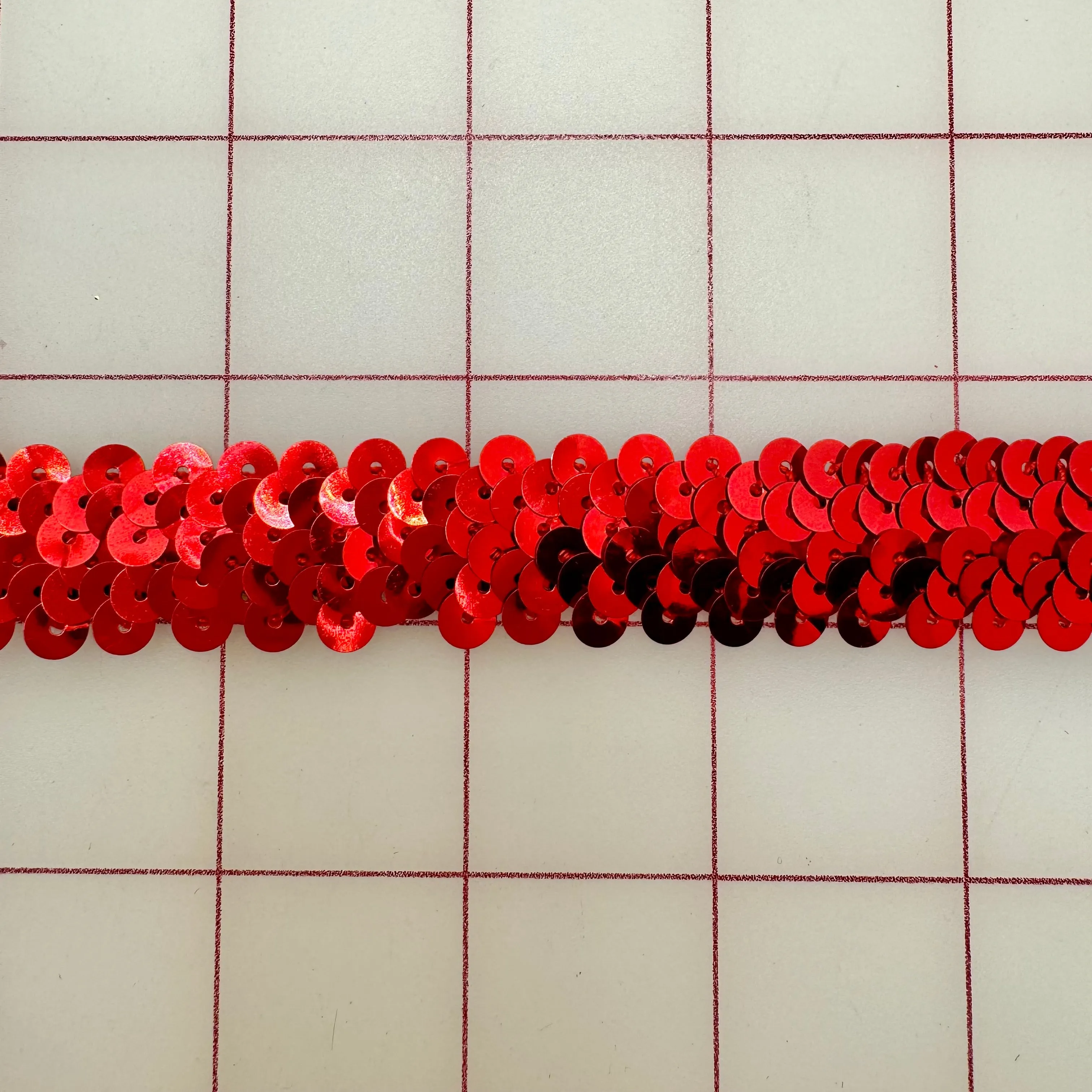 Sequin Trim - .75-inch Stretch Red Close-Out