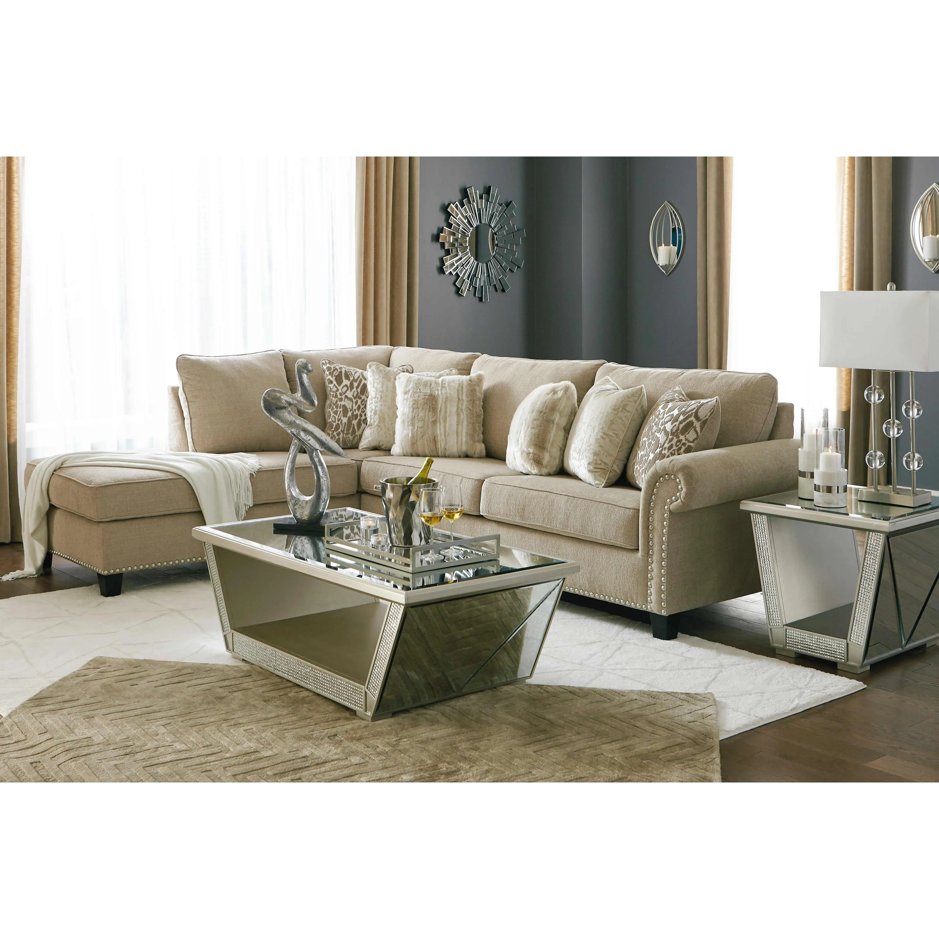 Signature Design by Ashley Dovemont Fabric 2 pc Sectional 4040116/4040167