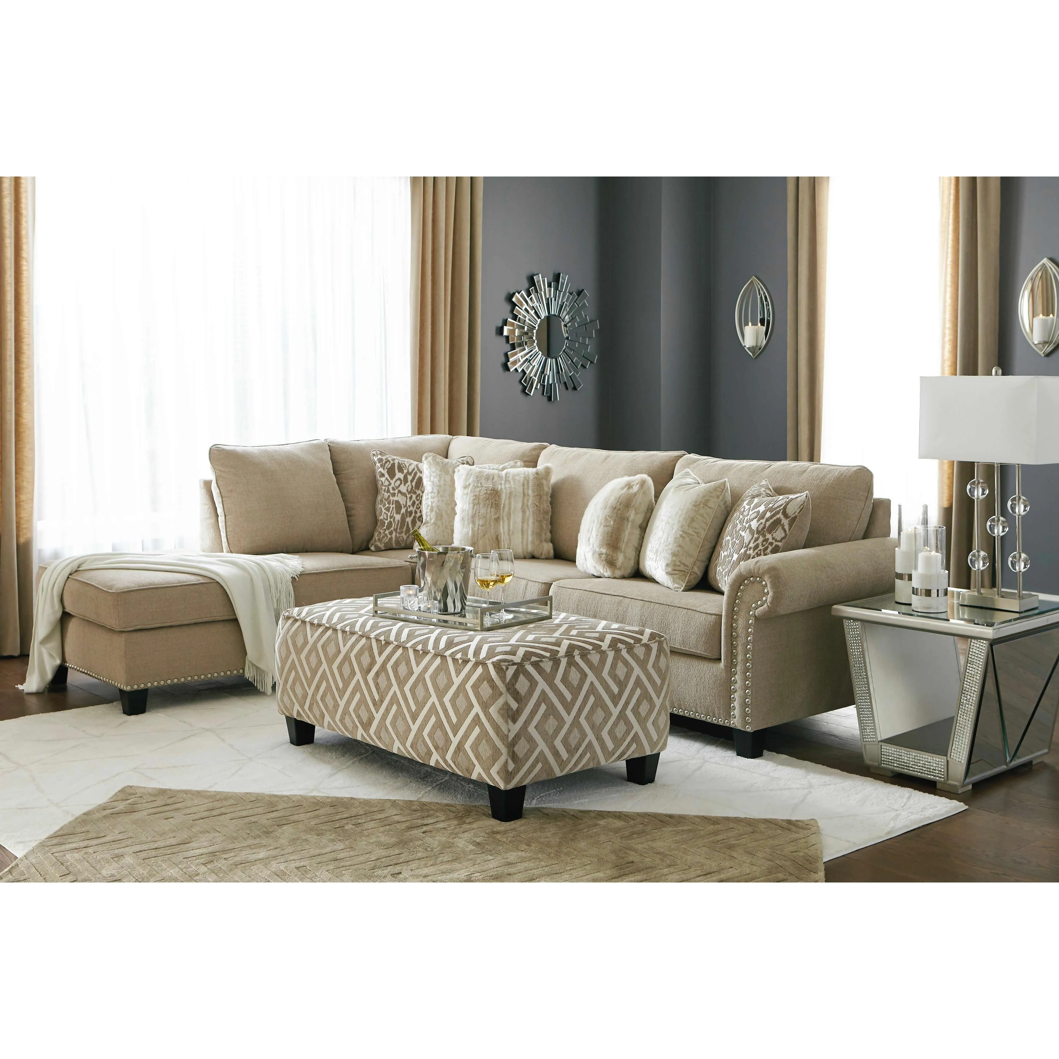 Signature Design by Ashley Dovemont Fabric 2 pc Sectional 4040116/4040167
