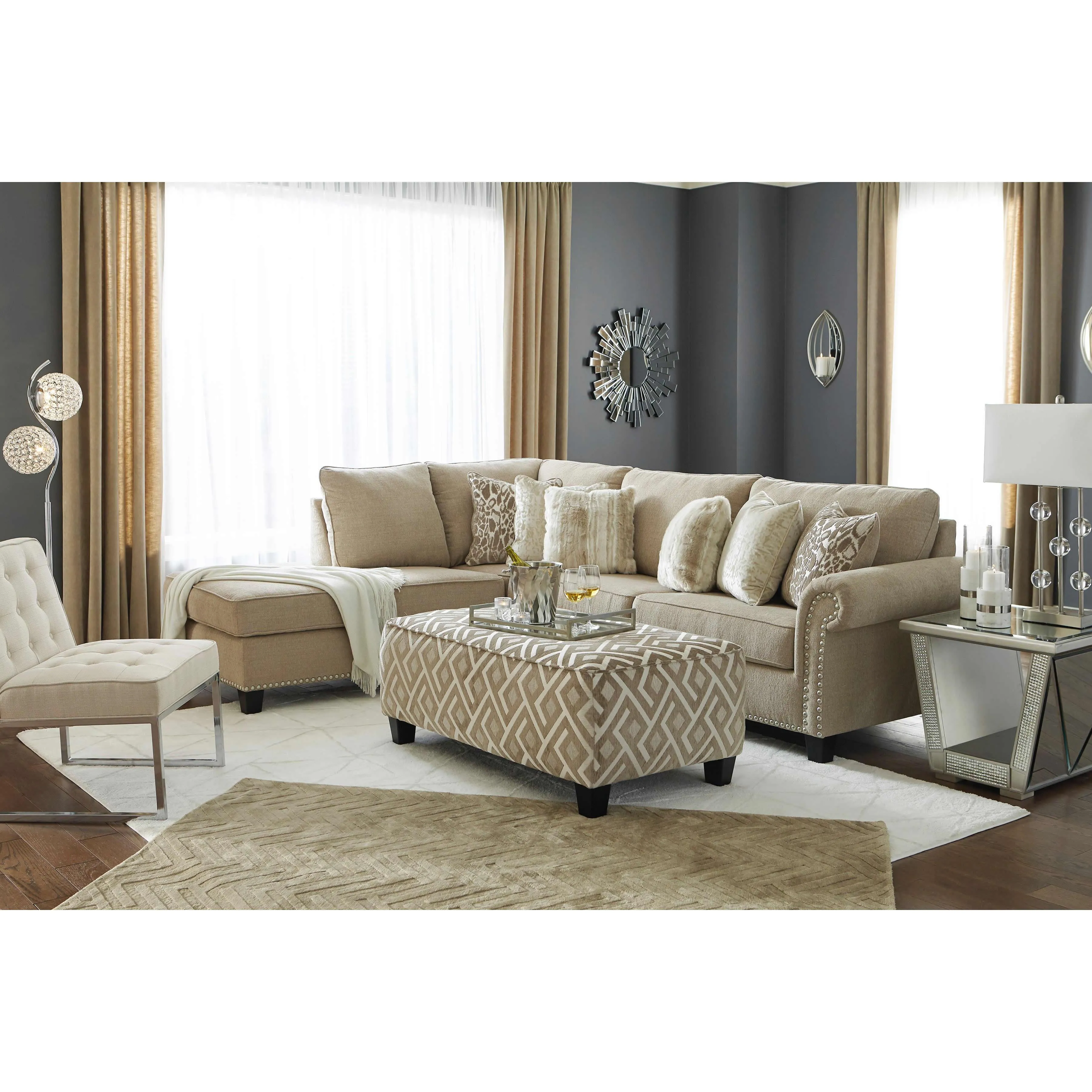 Signature Design by Ashley Dovemont Fabric 2 pc Sectional 4040116/4040167