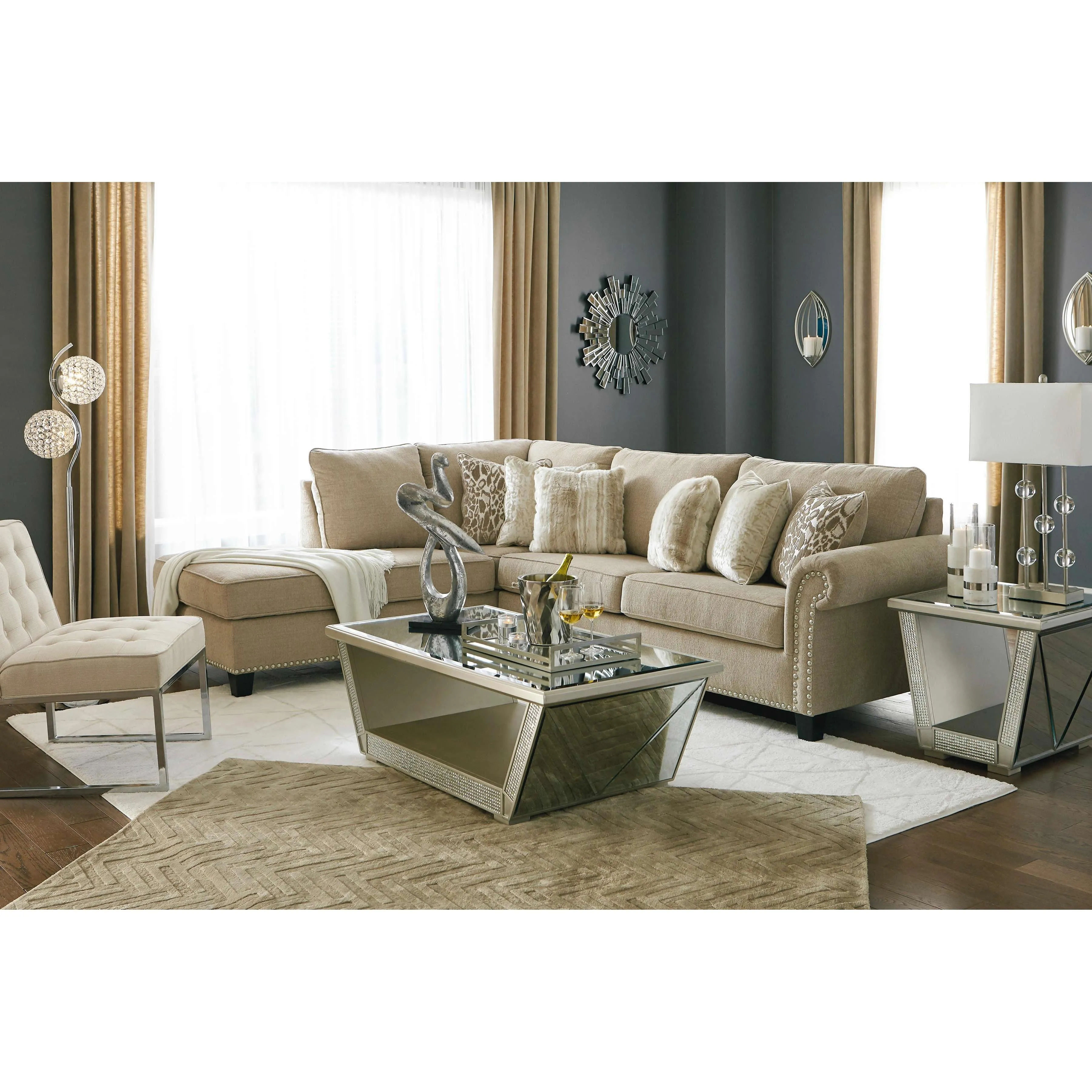 Signature Design by Ashley Dovemont Fabric 2 pc Sectional 4040116/4040167