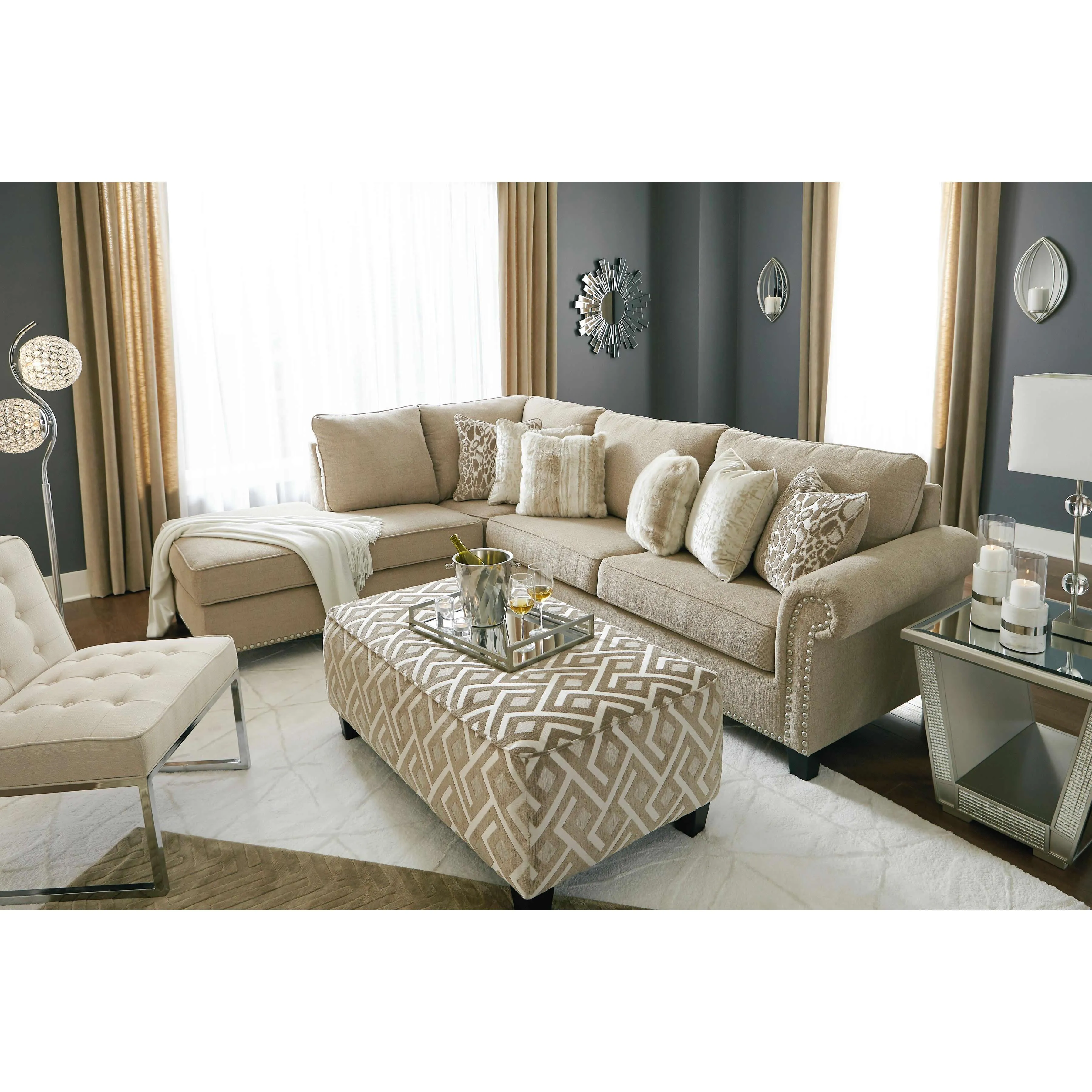 Signature Design by Ashley Dovemont Fabric 2 pc Sectional 4040116/4040167