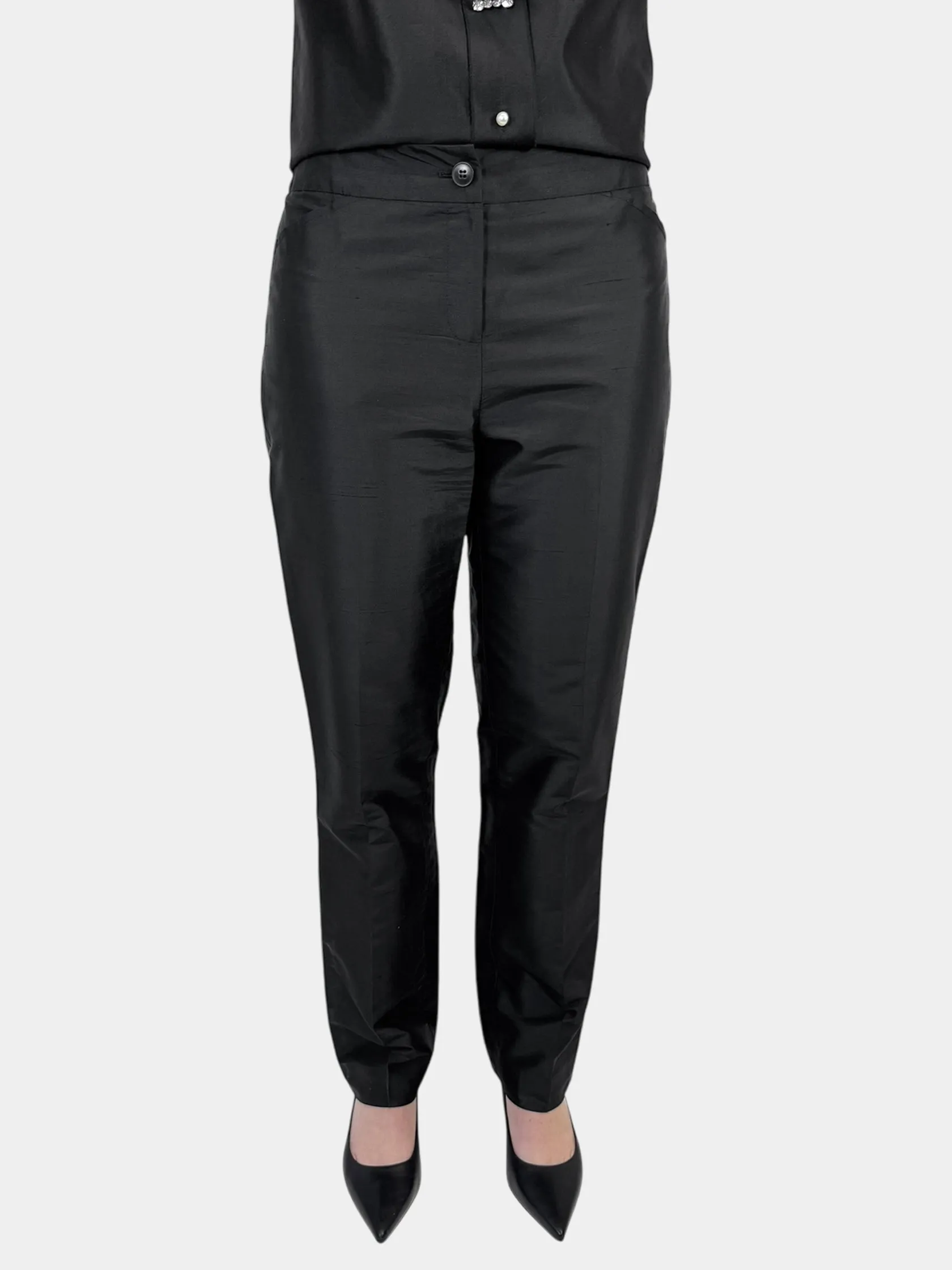 Silk Button-Up 2-Piece Set - Size 4