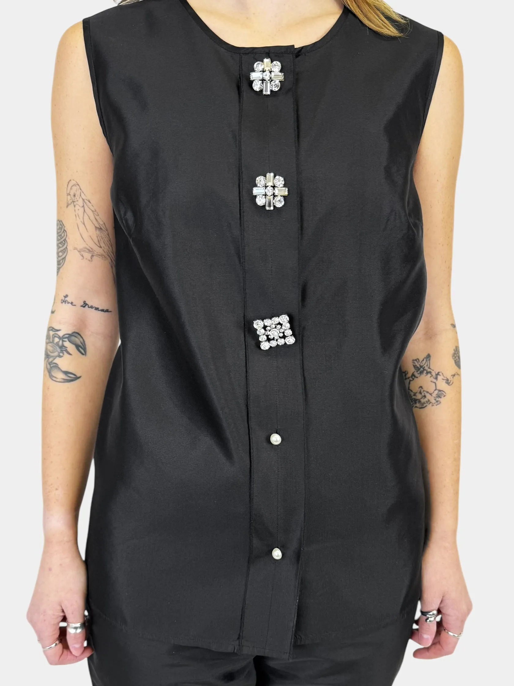 Silk Button-Up 2-Piece Set - Size 4