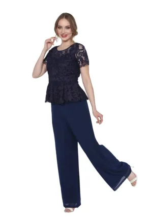 Soulmates 1902 Peplum Short Sleeve Top with Special Occasion Pants Set