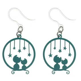 Star Cat Dangles Hypoallergenic Earrings for Sensitive Ears Made with Plastic Posts