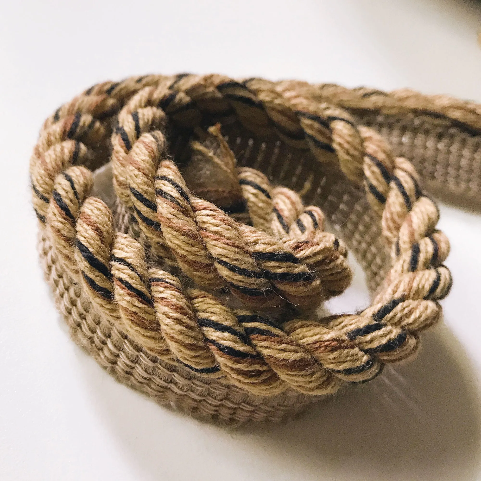 Tan and Black High Quality Decorative Lip Cord Trim by the yard