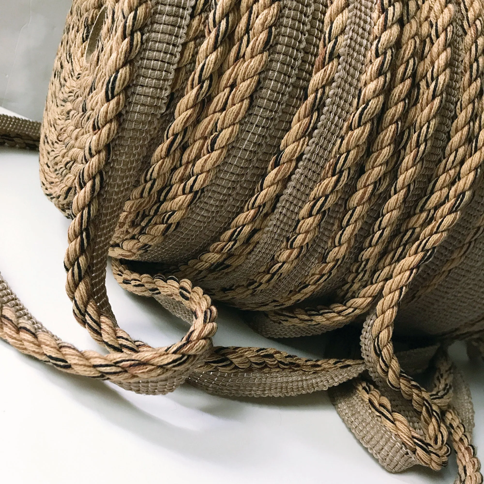 Tan and Black High Quality Decorative Lip Cord Trim by the yard