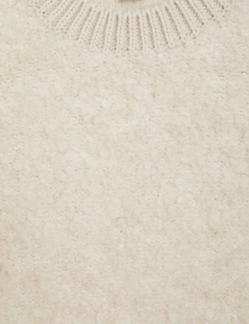 Textured Crew Neck Knitted Vest