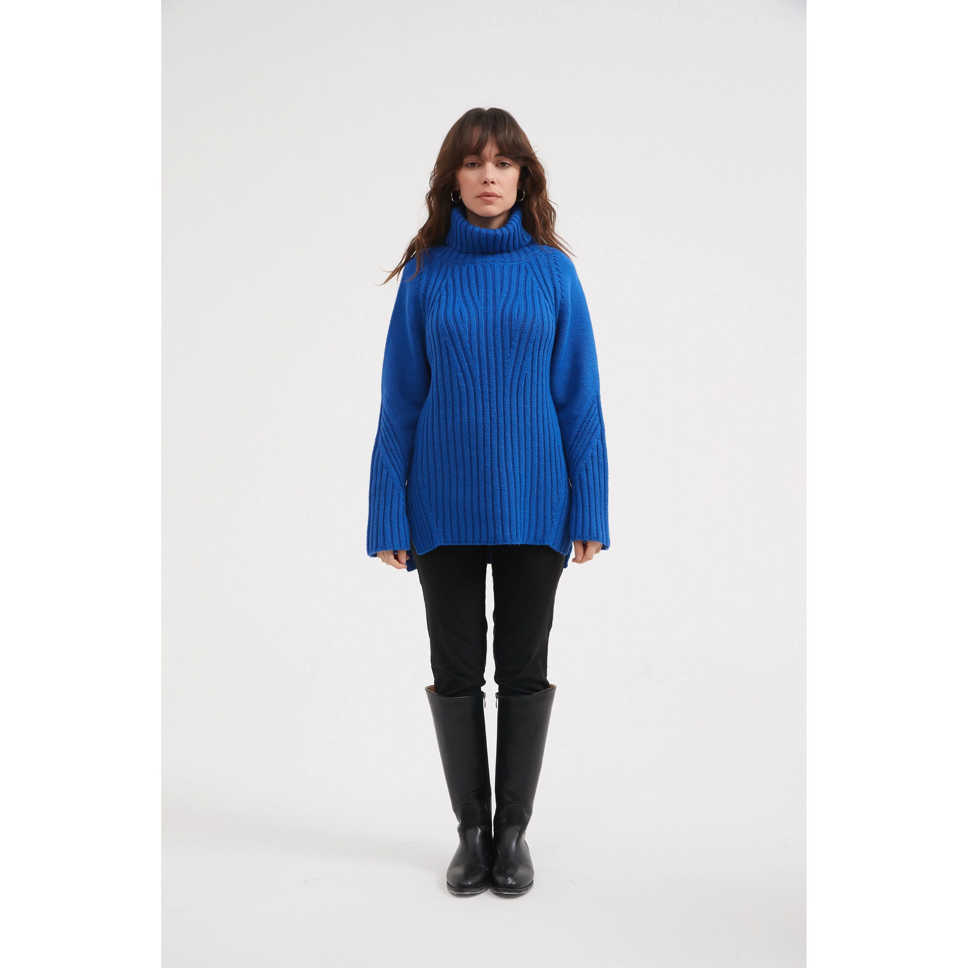 Tirelli - Chunky Cable Knit Poloneck Jumper - 3 colours (K3009)