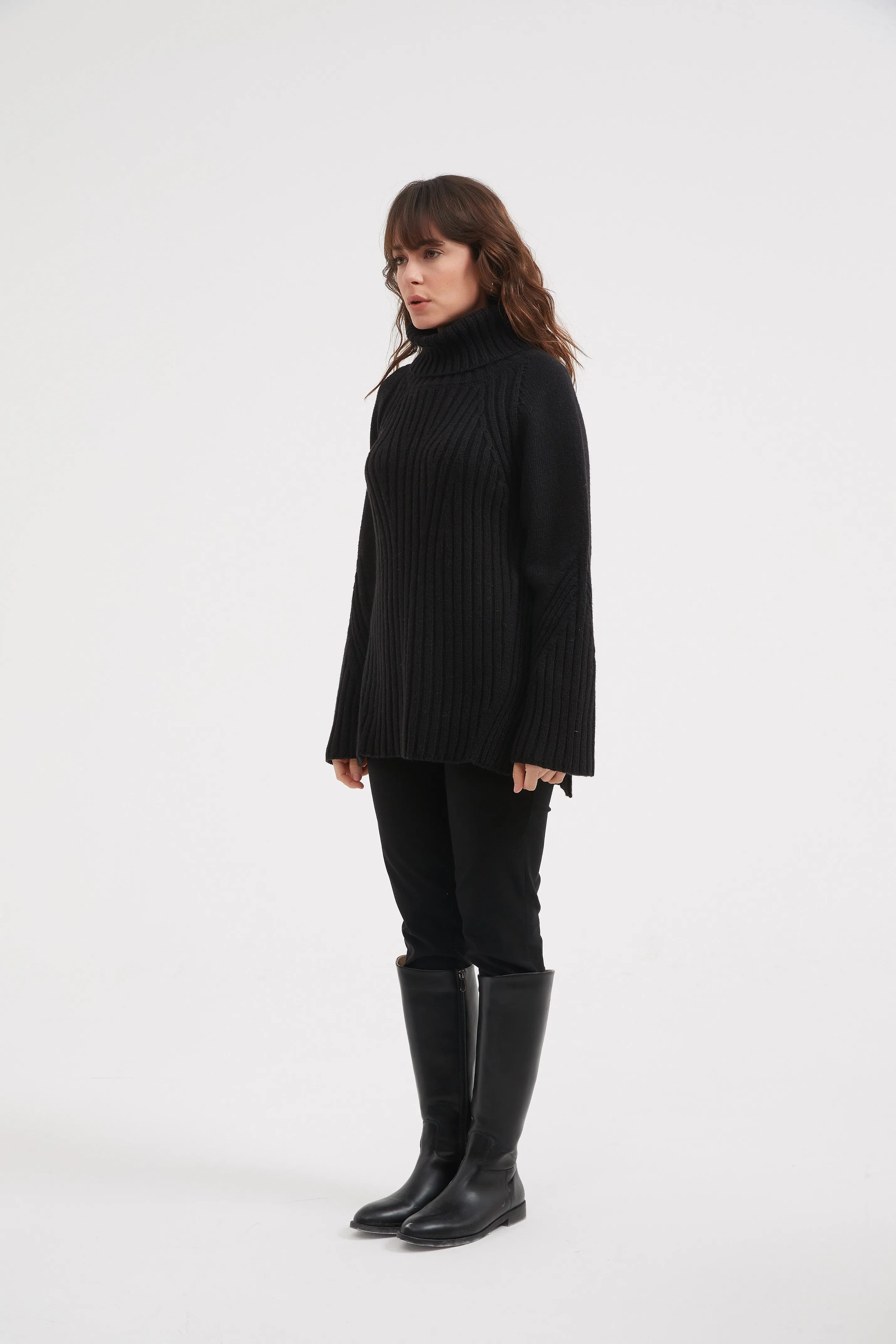 Tirelli - Chunky Cable Knit Poloneck Jumper - 3 colours (K3009)