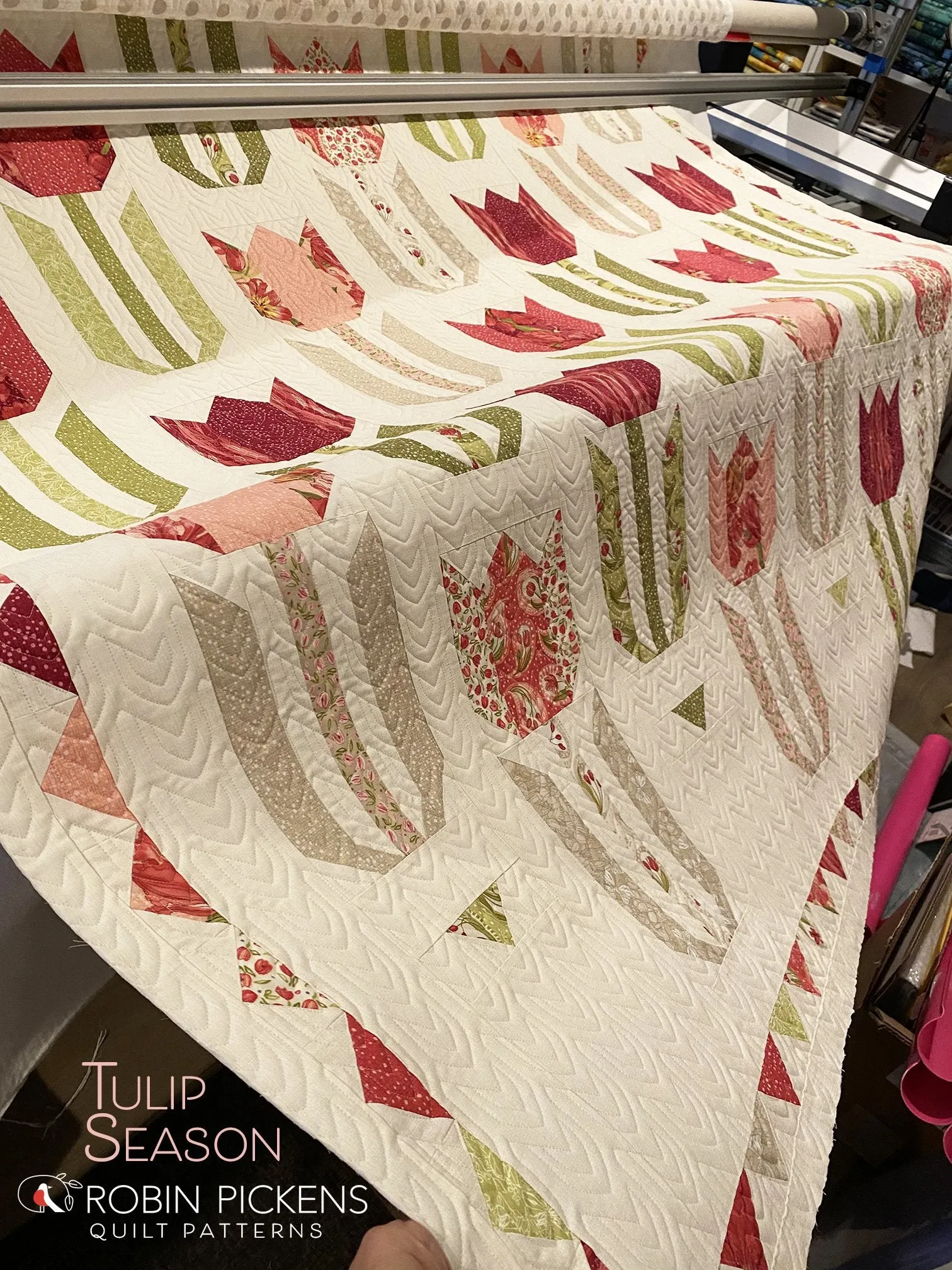TULIP SEASON printed quilt pattern booklet, Robin Pickens, Lap/Wall or Large