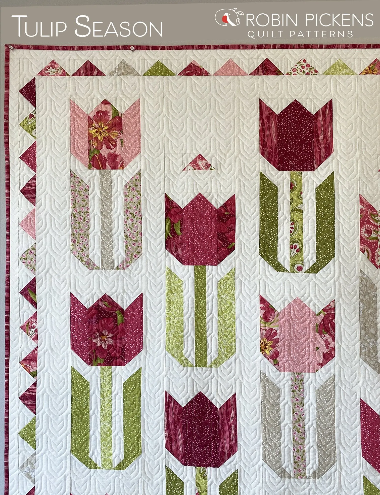 TULIP SEASON printed quilt pattern booklet, Robin Pickens, Lap/Wall or Large