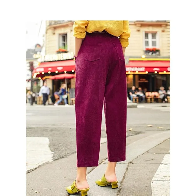 VELVET HIGH WAIST PANTS