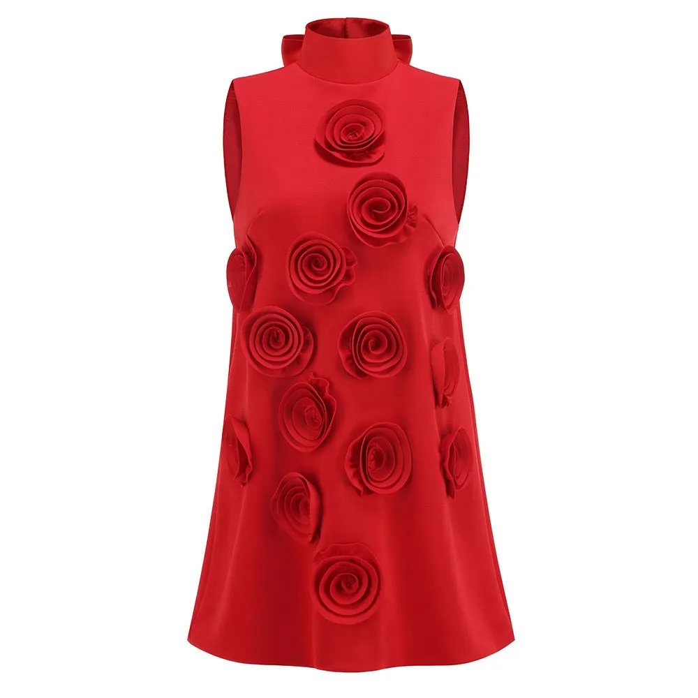 VORA High Neck Flowers Bodycon Dress