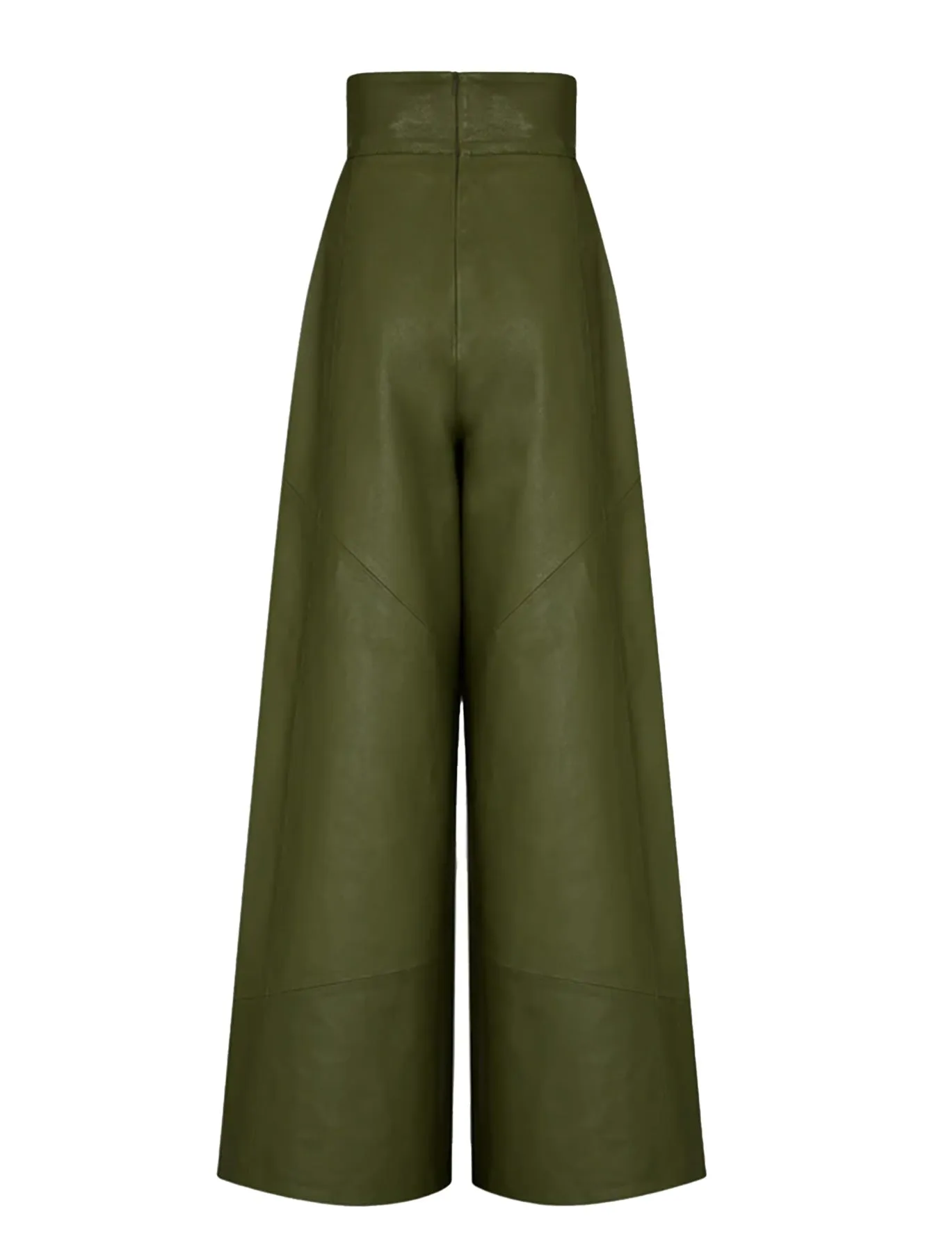 Women High Waist Loose Faux Leather Casual Trousers